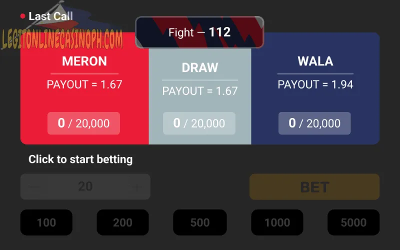 Sabong online Placing Your Bet